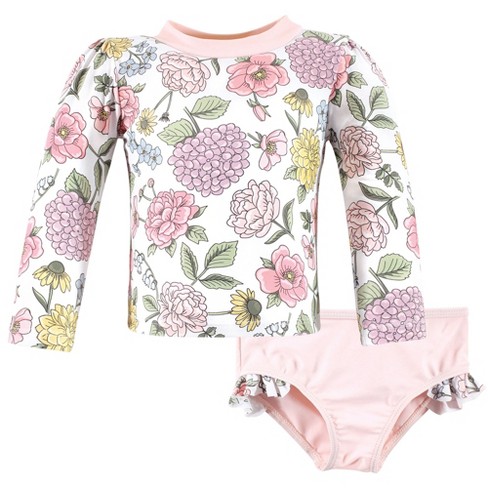 Hudson Baby Girls Swim Rashguard Set, Vintage Blossom - image 1 of 4