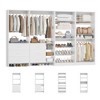 Besiost Set of 4 Closet Organizer System with Wood Drawers, 104-In Freestanding Wardrobe with Shoe Racks and Hnaging Rods - 4 of 4