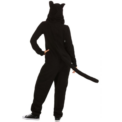 HalloweenCostumes Small Black Cat Onesie for Adults Black Pink