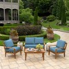 ARDEN Outdoor Loveseat Cushion Set, 48 x 24, Water repellent, Fade Resistant, Cushion Set for Couch, Bench, and Swing 48 x 24, French Blue Texture - 3 of 4