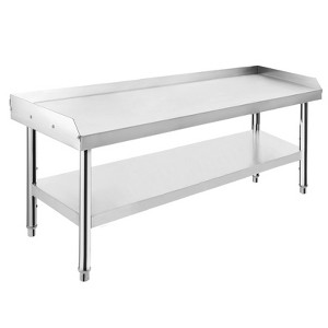 Equipment Grill Stand Table 48"x28"x24",1000 lbs Top Shelf,Adjustable Legs with 2" Edge Baffle Ideal for Kitchens - 1 of 4