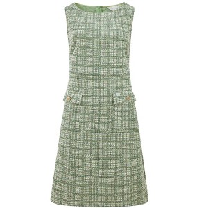 INSPIRE CHIC Women's Sleeveless Tweed Boat Neck Work Office Sheath Dresses - 1 of 4