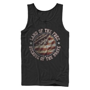 Men's Lost Gods Land of Free Because of Brave Tank Top - 1 of 4
