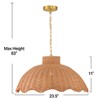 Scalloped Rattan Pendant Lighting, Natural - 2 of 4
