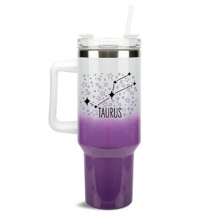100 North Taurus Zodiac Astrology Star Sign Wrap-Around 40 Oz. Stainless Steel Water Bottle Coffee Mug, Spill & Leak Resistant, Travel Tumbler with - 1 of 4