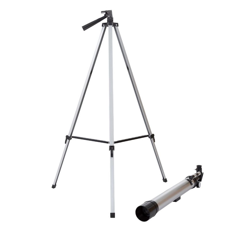 Toy Time 60mm Mirror Refractor Beginner Astronomy Aluminum Telescope With Tripod, 4 of 7