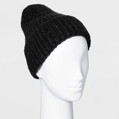 Women's Chunky Rib Beanie - A New Day™ Black