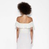 Women's Smocked Ruffle Sleeve Open-Neck Halter Top - Wild Fable™ Off-White - 3 of 3
