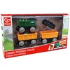 Hape: Diesel Freight Train- Green & Orange - 3pc Wooden Locomotive Toy,Ages 3+ - 2 of 4
