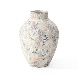LuxenHome Ceramic Vase, 15'' Marble White Multicolored Modern Flower Vases, Decorative Vase for Dining Table Decor Living Room Home Decor - 1 of 4