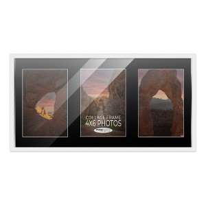 PosterPalooza | White Finish Collage Frame - Black Mat, 20 Frame Sizes to Choose From, UV Acrylic - 1 of 4