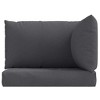 vidaXL Pallet Sofa Cushions Set of 3 - Melange Anthracite - Indoor/Outdoor Use - Seat, Back, and Side Cushions - Polyester Fabric - 4 of 4