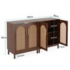 Lirago 59" Sideboard Buffet Set of 2 Accent Rattan Storage Cabinet with Doors Entryway Table for Living Room Dining Room Kitchen Brown - 3 of 3