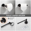 Bathroom Hardware Set Matte Black 4-Pieces Bathroom Towel Rack 24 Inches Adjustable Bathroom Accessories Set - 4 of 4