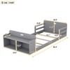 Twin Size Floor Bed With Storage Footboard, Wooden Twin Bed Frame With Guardrail For Teens Bedroom, No Box Spring Needed - 2 of 4