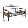 Daybed with Trundle, Twin Daybed with Pop Up Trundle Set, Metal Twin Bed Frame with Steel Slat Support, Sofa BedFrame - 3 of 4