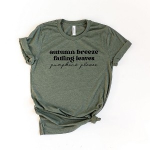 Simply Sage Market Women's Autumn Breeze Falling Leaves Short Sleeve Graphic Tee - 1 of 2