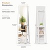 Fredees 360° Swivel Jewelry Cabinet with Lights, Lockable Full Length Mirror Organizer, Large Standing Storage,White - 2 of 4