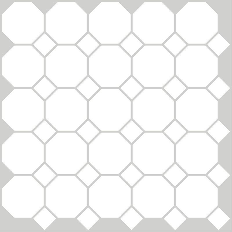 InHome Octagon Peel &#38; Stick Backsplash Tile Paper White, 1 of 7