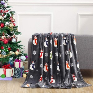 Lomsoe Super Soft Christmas Prints Flannel Blanket, Holiday Theme Home Decor Fuzzy Warm and Cozy Throws for Winter Bedding. - 1 of 4