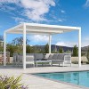 PURPLE LEAF Outdoor Louvered Pergola Aluminum Gazebo Modern White Patio Metal Pergola with Adjustable Rainproof Hardtop for Garden Lawns Yard - 2 of 4