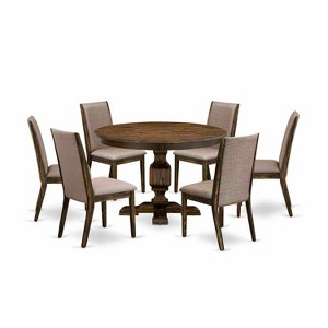 HomeStock 3-Piece Distressed Jacobean Finish Solid Wood Top Dining Table with 2 Chairs - 1 of 4