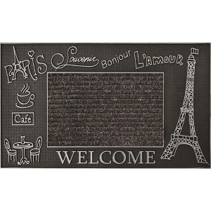 J&V TEXTILES Original Durable Rubber Door Mat, 18x28, Heavy Duty Doormat, Indoor Outdoor, Waterproof, Easy Clean, Low-Profile Mats for Entry, Garage - 1 of 2