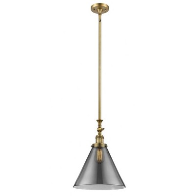 Cone - 1 Light Stem Hung Tiltable Mini Pendant In Industrial Style-18 Inches Tall and 12 Inches Wide