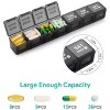 TookMag 28Days/4Weeks Pill Organizer, Large Medicine Pill Box, One-Month Pill Case, Travel Pill Organizer, Vitamin, Supplements, Dust-Proof, Black - 2 of 4