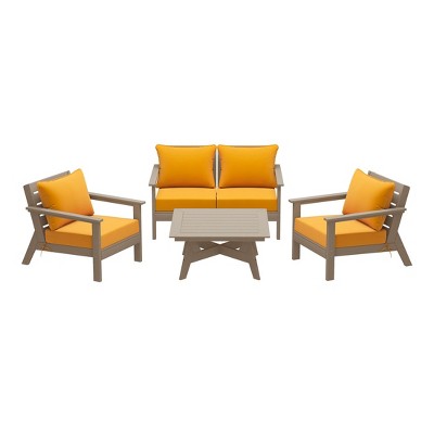 WestinTrends Avalon Outdoor 5-Piece Modular Sectional Patio Furniture Sofa Set
