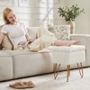 Okak Exquisite Storage Ottoman Bench Coffee Table, Vanity Stool Chair, Soft Upholstered Makeup Footrest for Couch Living Room Bedroom Entrance, White - 4 of 4