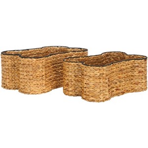 Wulfric Set 2 Dog Bone Baskets - Natural/Black - Safavieh - 1 of 4
