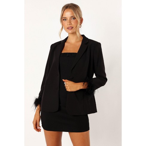 Petal and Pup Womens Rosemary Faux Feather Sleeve Blazer - image 1 of 4