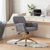 NicBex Office Chair with Artificial Alpaca Wool, Home Office Chair with Golden Metal Base, Adjustable Desk Chair Swivel Office Chair, Vanity Chair - 3 of 4