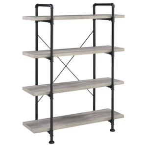 55.75" Delray 4 Shelf Bookcase Gray Driftwood - Coaster - 1 of 4