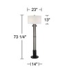 Franklin Iron Works McKinley Industrial Rustic Floor Lamp 73 1/4" Tall Black Faux Wood White Linen Drum Shade for Living Room Bedroom Office House - 4 of 4