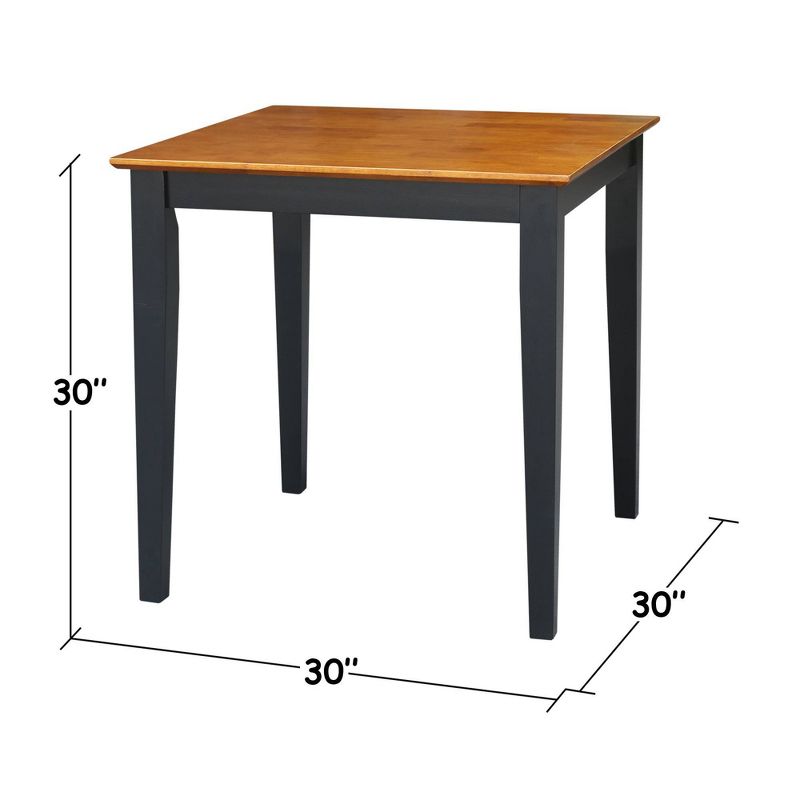 Solid Wood Top Table with Shaker Legs Black/Red International Concepts, 4 of 10