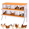 Chicken Nesting Boxes, Roll Away Nest Box for Chicken Coop, Metal Egg Laying Box with Perch & Lid Cover - 2 of 4