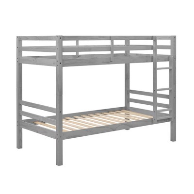 Dsvimoy Bed Solid Wood Bunk Bed with Safety Guardrails Strong Support System and Easy Assembly for Kids Room
, Gray, 79"*17"*5.5"