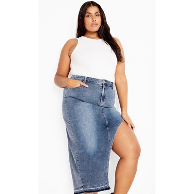 Women's Plus Size Remi Skirt - light wash | CITY CHIC