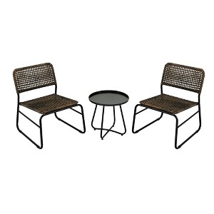 Maggift Patio Seating Sets Outdoor Bistro Set，Special Design, Chat and Conversation Furniture Set，for Garden, Living Room, Brown, 21.85"*25.4"*29.33" - 1 of 4