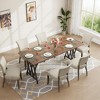 71 Inch Large Industrial Dining Table for 4-6, Farmhouse Rectangular Kitchen Table with Geometric Metal Legs & Thick Wood Tabletop - 2 of 4