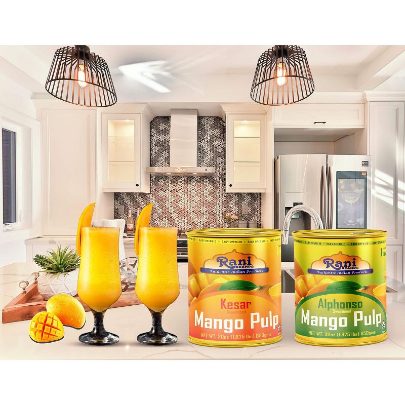 Mango Pulp Puree (Alphonso Sweetened) - 30oz (1.875lbs) 850g - Rani Brand Authentic Indian Products, 5 of 6