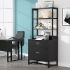 Hommoo Vertical File Cabinet, 2 Drawers Filing Cabinet with Open Shelves - 2 of 4