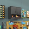 30.31"Metal Wall-Mounted Tool Storage Cabinet with Locking Door and 1 Shelf 1 Opened Drawer for Garage Warehouse,Office,Black - 2 of 4