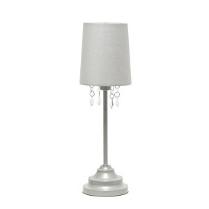 Table Lamp with Fabric Shade and Hanging Acrylic Beads - Simple Designs - 1 of 4