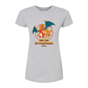 Women's - Pokémon - Charmander See The Evolution Fitted Graphic T-Shirt - 1 of 3