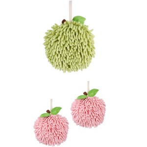 REGALWOVEN 3 Pack Soft Absorbent Fluffy Chenille Hand Towels for Bathroom 6" x 6" - 1 of 4