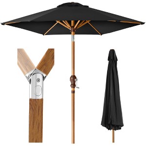 Best Choice Products 10ft Outdoor Woodgrain Pattern Steel Market Patio Umbrella w/ Crank, Tilt - 1 of 4