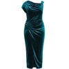 Women's Plus Size Vivi Velour Midi Dress - emerald | CITY CHIC - 4 of 4